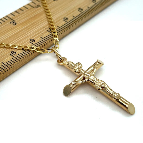 Buy Genuine 9ct Yellow Gold Plain Cross Pendant | 375 Gold Large Cross Pendant | Religious Cross | 20mmx32mm | Brand New Online In India - Foto 7
