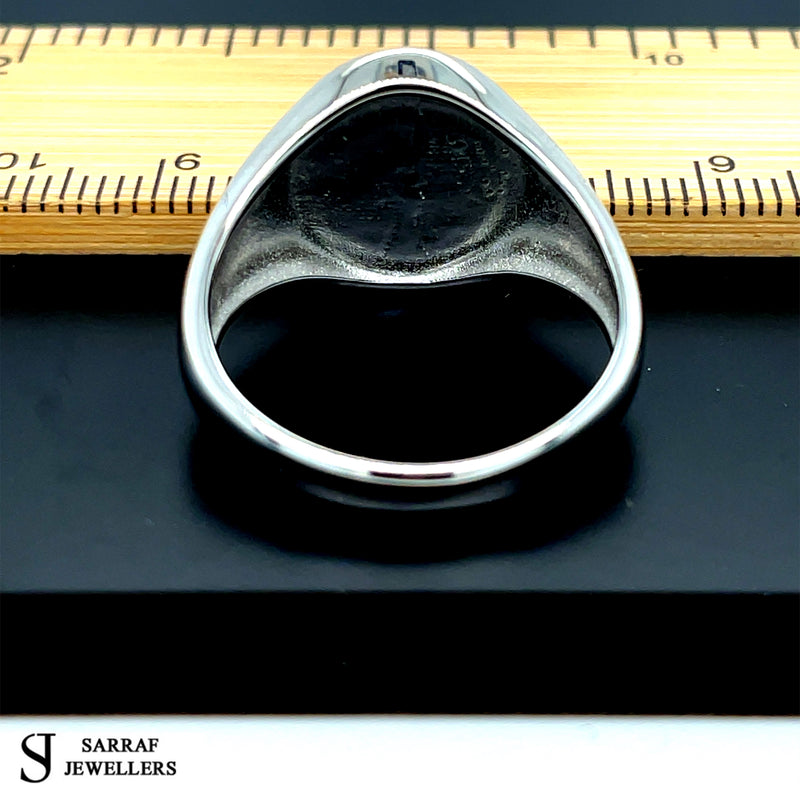 Black Onyx Oval Stone SIGNET Silver RING 925 Sterling Silver Men's All Size NEW*
