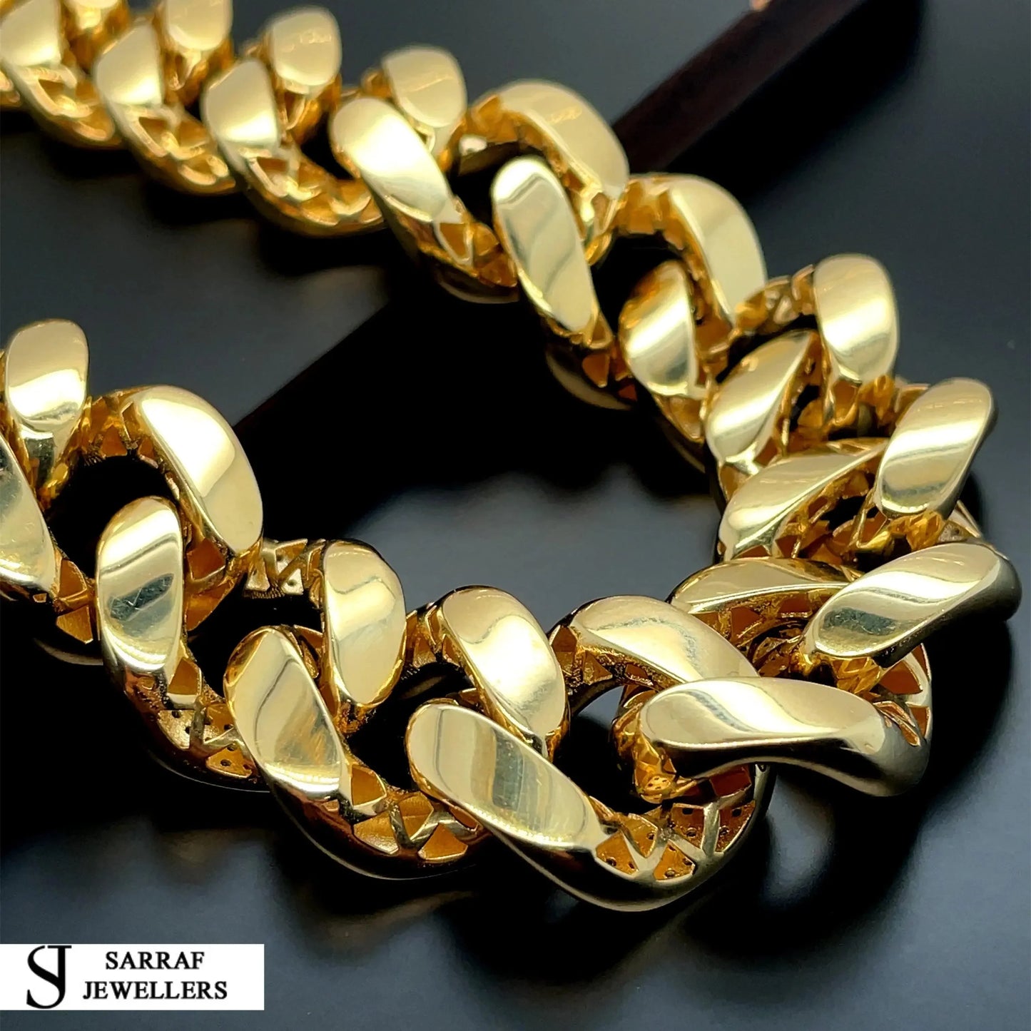 14ct-yellow-gold-cz-simulated-diamond-heavy-cuban-curb-chain-22-or-shop-online-sarraf-jewellers-uk-2 - Sarraf Jewellers