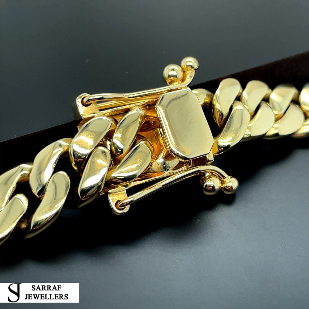 
                  
                    14ct Yellow Gold SOLID CUBAN CHAIN 22 Inches 11mm Wide 153.7g Men's NECKLACE NEW* - Sarraf Jewellers
                  
                