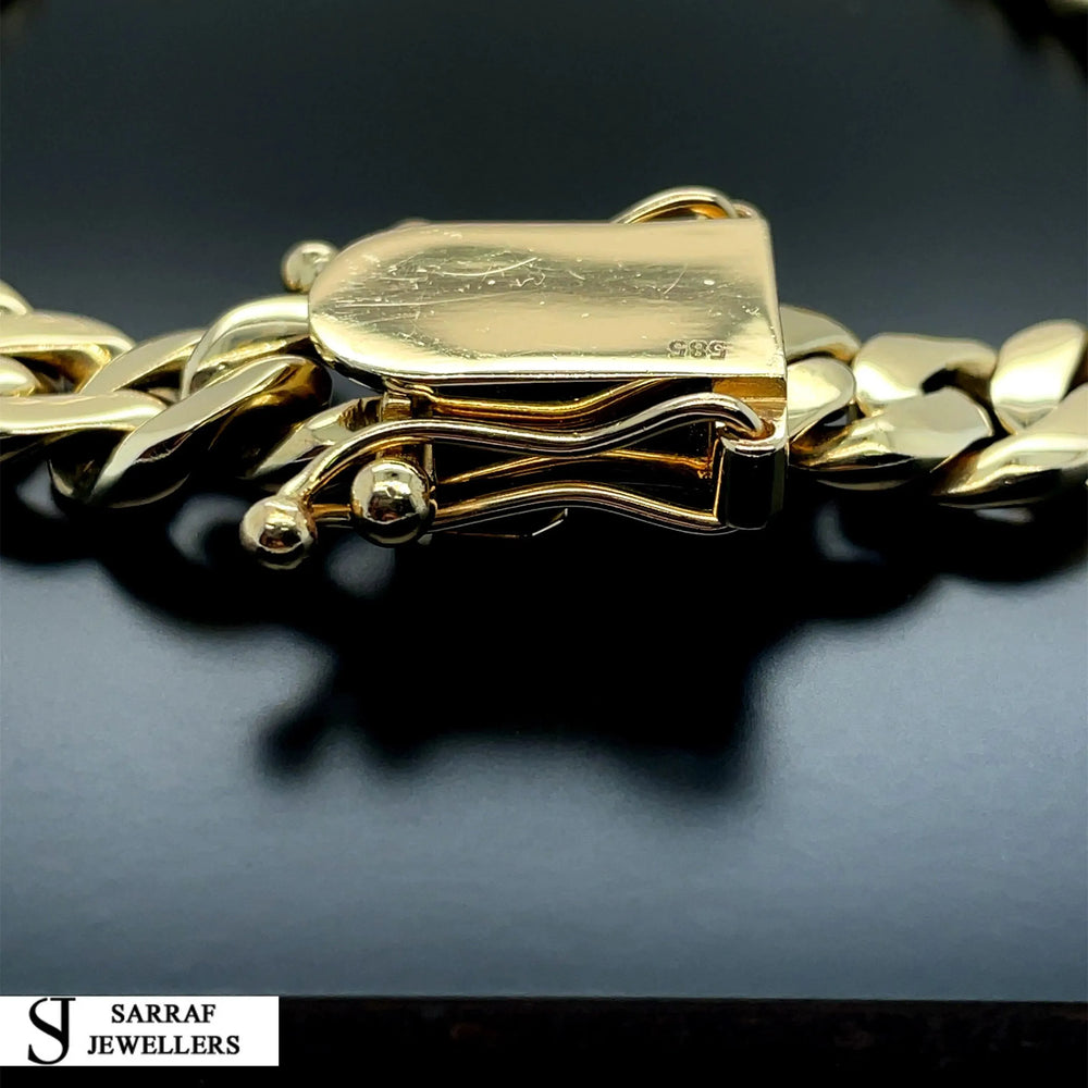 
                  
                    14ct Yellow Gold SOLID CUBAN CHAIN 22 Inches 11mm Wide 153.7g Men's NECKLACE NEW* - Sarraf Jewellers
                  
                
