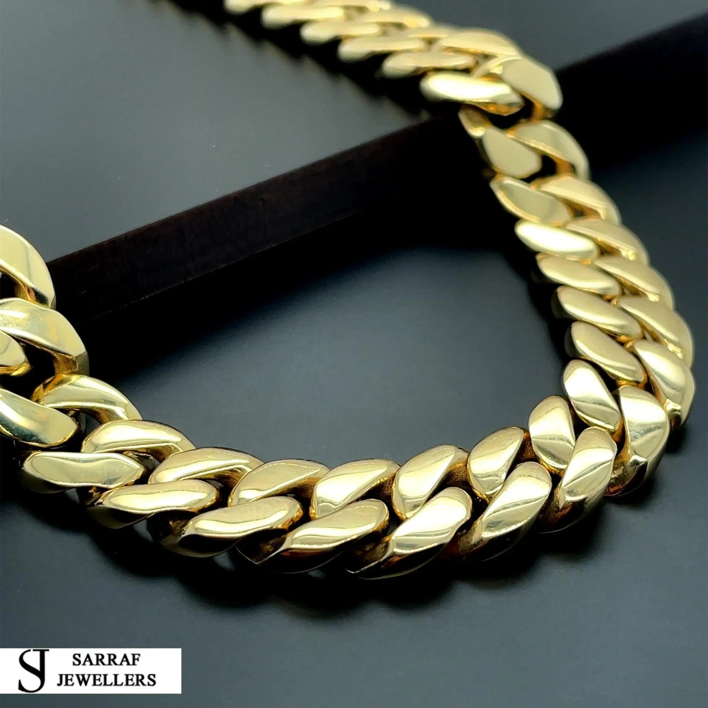 14ct-yellow-gold-solid-plain-cuban-curb-men-s-chain-22-or-shop-online-sarraf-jewellers-uk-1 - Sarraf Jewellers