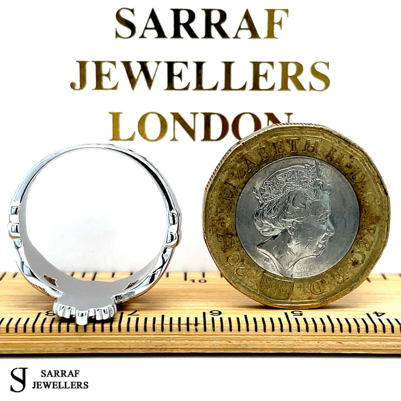 Ladies Irish Claddagh Rings 925 Sterling Silver Plain Design UK Hallmarked | Shop Online Sarraf Jewellers UK