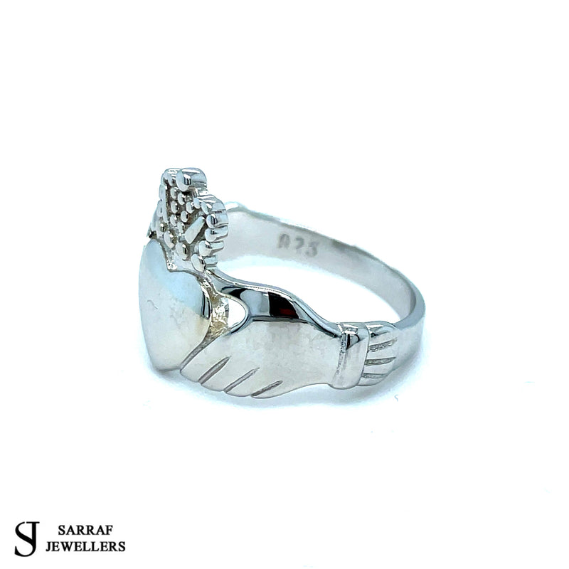 The Best Irish Claddagh SOLID Silver Ring 925 Stamp Sterling Silver in Sizes L - X 5.5g