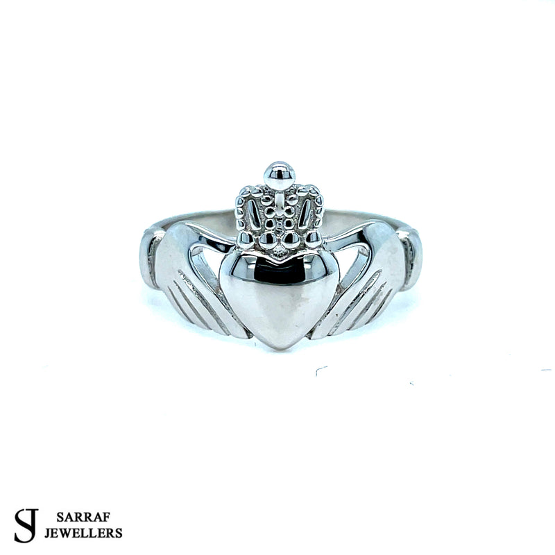 The Best Irish Celtic Claddagh SOLID Silver Ring 925 Stamp Sterling Silver in Sizes M to X 4gr
