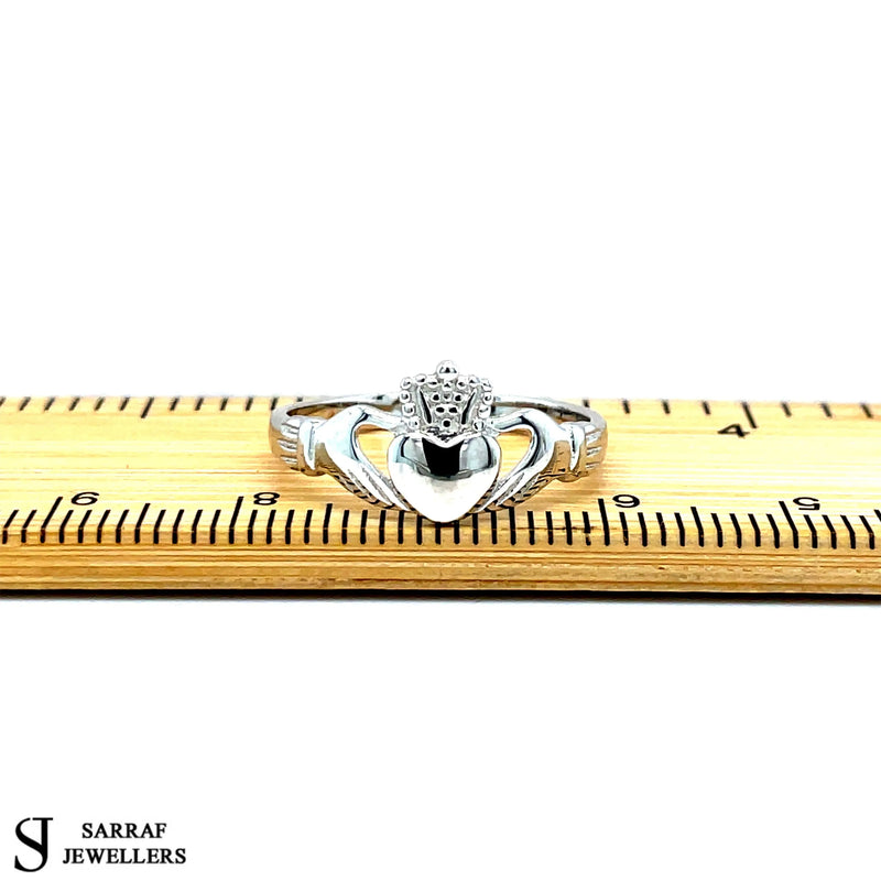 Ladies Irish Claddagh Rings 925 Sterling Silver Plain Design UK Hallmarked | Shop Online Sarraf Jewellers UK