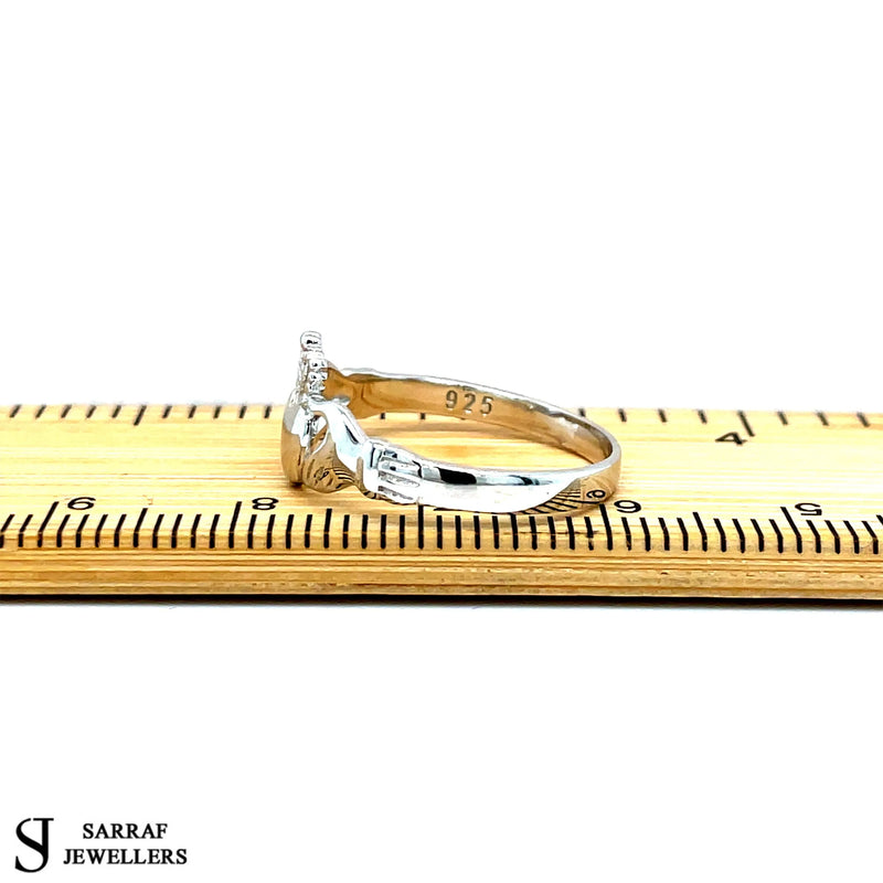 Ladies Irish Claddagh Rings 925 Sterling Silver Plain Design UK Hallmarked | Shop Online Sarraf Jewellers UK