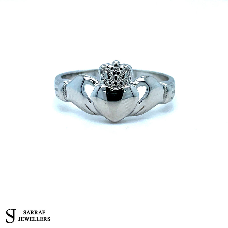 The Best Irish Claddagh SOLID Silver Ring 925 Stamp Sterling Silver in Sizes J - U 2.6g