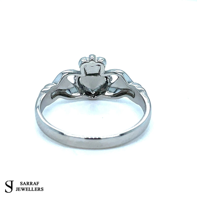 Ladies Irish Claddagh Rings 925 Sterling Silver Plain Design UK Hallmarked | Shop Online Sarraf Jewellers UK