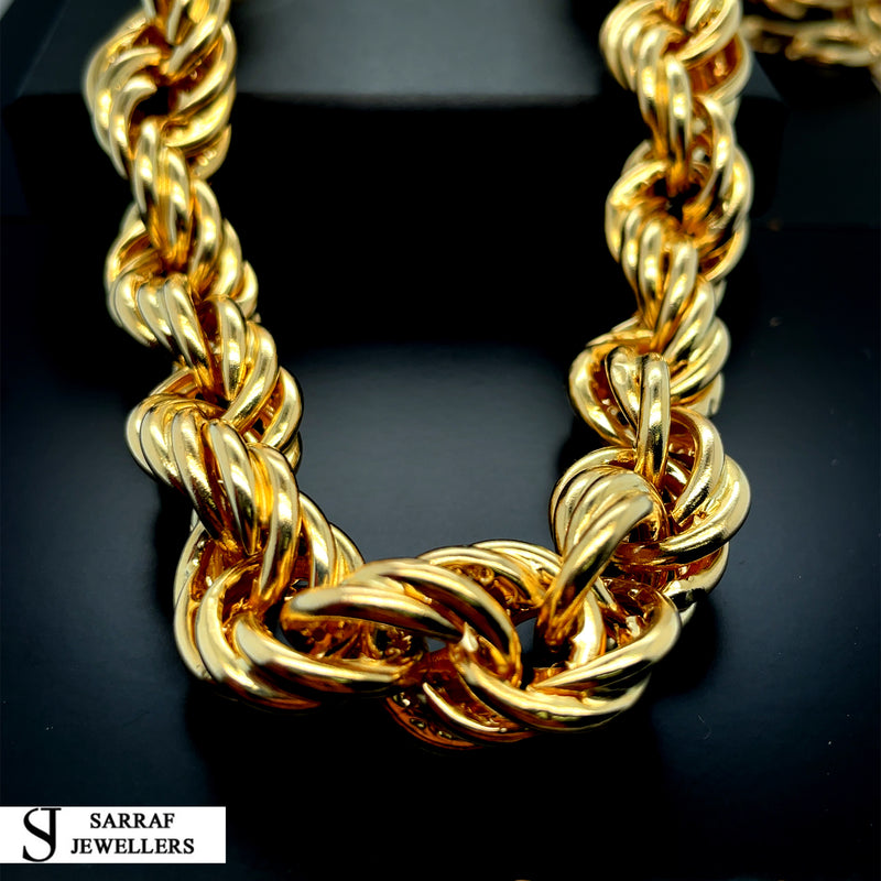 14 Carat Hollow Rope Chain Necklace Superlight