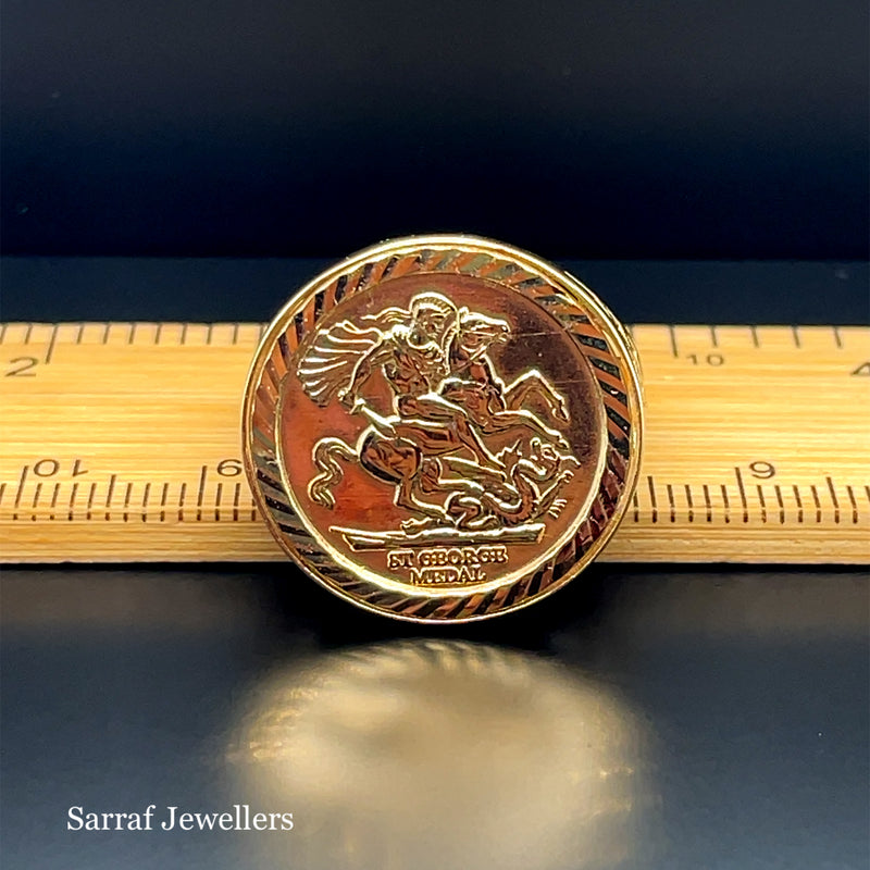 SOVEREIGN RING 375 9ct 9K YELLOW GOLD CLASSIC St George Dragon Slayer ALL SIZES