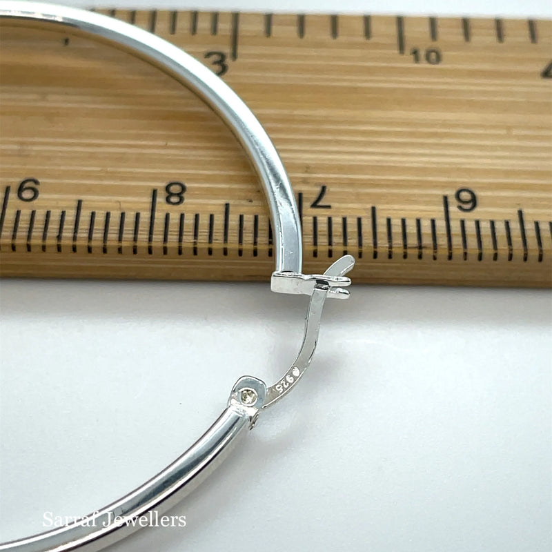 925 Sterling Silver Plain Hoop Earrings - 10mm, 15mm, 25mm, 30mm, 40mm | Shop Online Sarraf Jewellers UK
