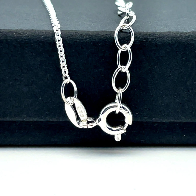 925 Sterling Silver CZ Infinity Pendant On Cable Chain - 1mm | Shop Online Sarraf Jewellers UK