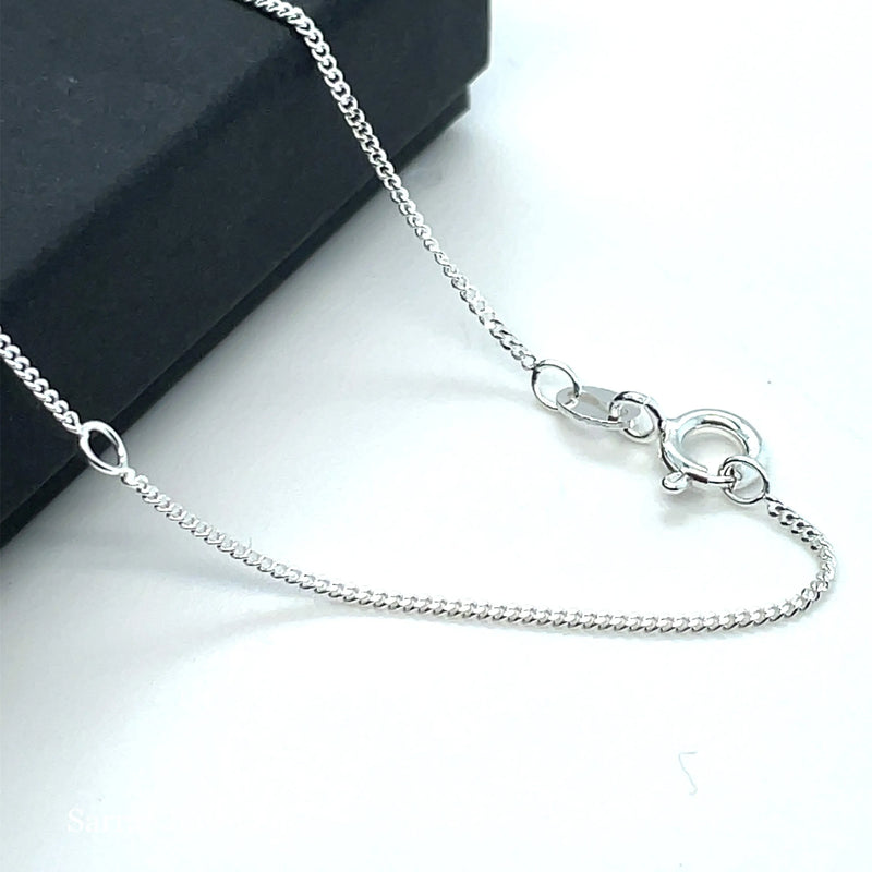 925 Sterling Silver CZ Pendant on Chain – 5mm | Shop Online Sarraf Jewellers UK