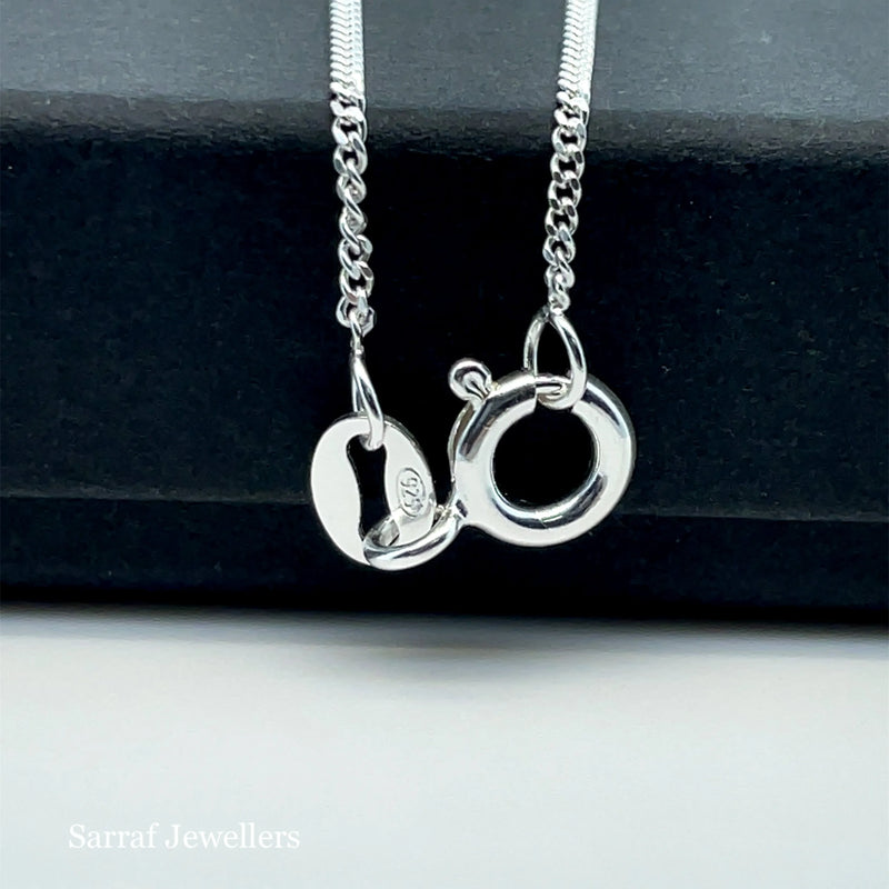 925 Sterling Silver CZ Pendant on Chain - 7mm | Shop Online Sarraf Jewellers UK