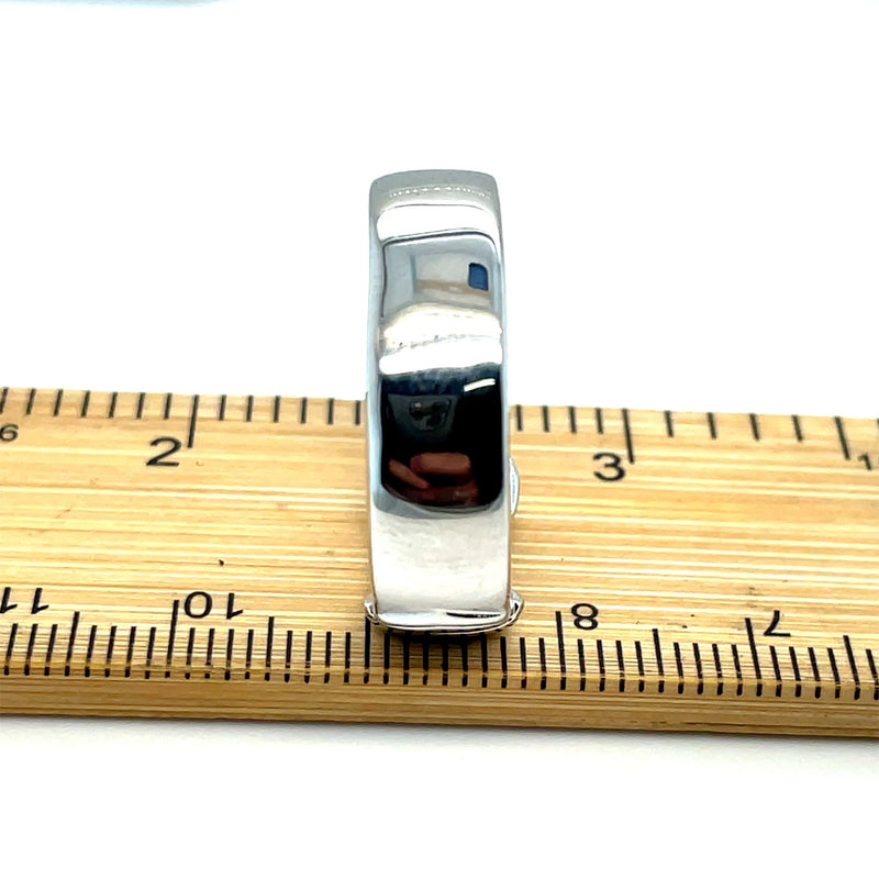 925 Sterling Silver Men's Plain Buckle Ring - 8mm | Shop Online Sarraf Jewellers UK