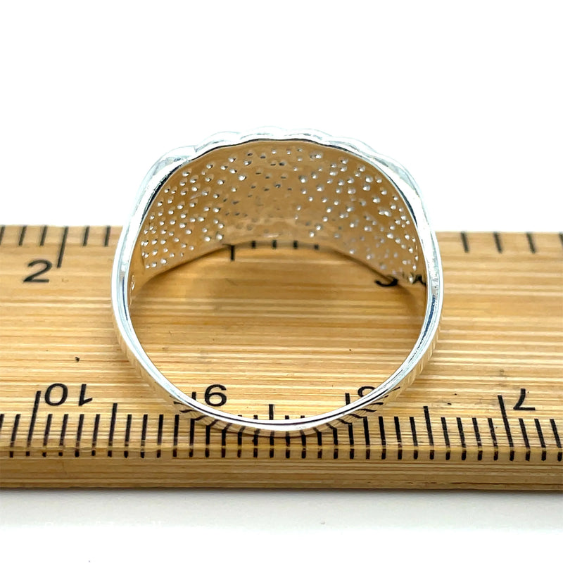 925 Sterling Silver Men's 4 Row Keeper Ring – 12mm | Shop Online Sarraf Jewellers UK