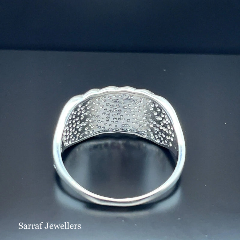 925 Sterling Silver Men's 4 Row Keeper Ring – 12mm | Shop Online Sarraf Jewellers UK