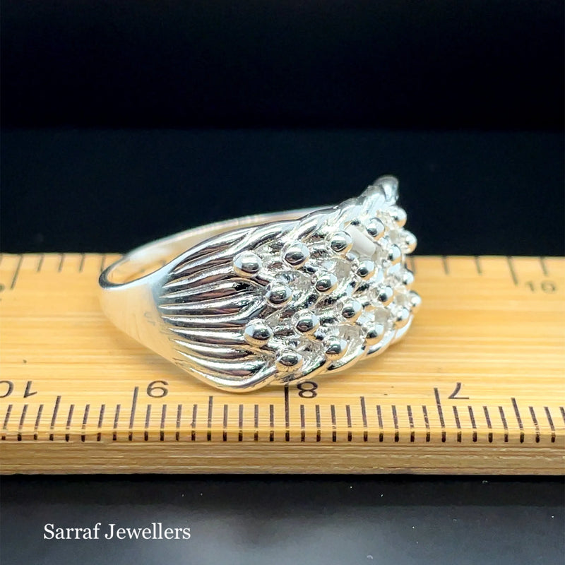 925 Sterling Silver Men's 4 Row Keeper Ring – 12mm | Shop Online Sarraf Jewellers UK