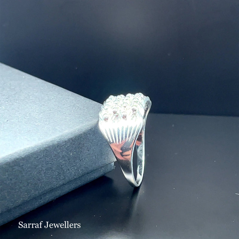 925 Sterling Silver Men's 4 Row Keeper Ring – 12mm | Shop Online Sarraf Jewellers UK
