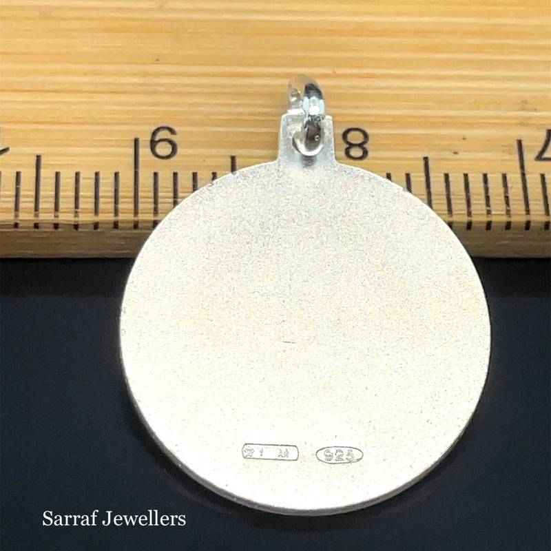 925 Sterling Silver St. Christopher Round Pendant | Shop Online Sarraf Jewellers UK