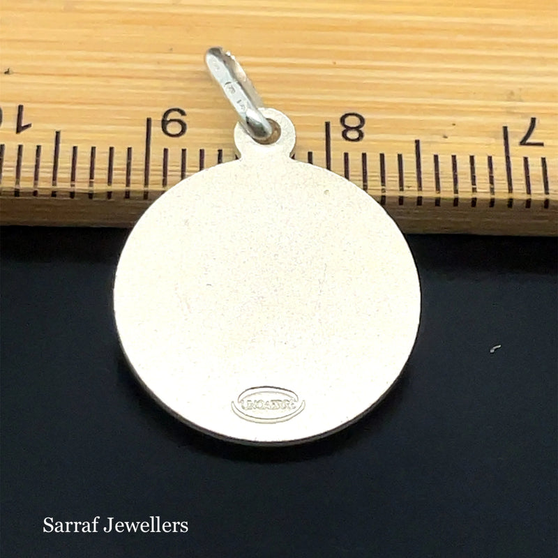 Silver St. CHRISTOPHER PENDANTS 925 Sterling Silver Diamond Cut Round Design UK Hallmarked | Shop Online Sarraf Jewellers UK
