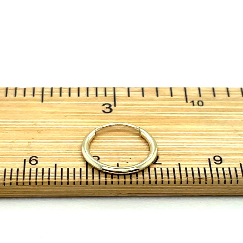 9ct Yellow Gold Ladies Plain Sleepers Earrings - 10mm to 66mm | Shop Online Sarraf Jewellers UK