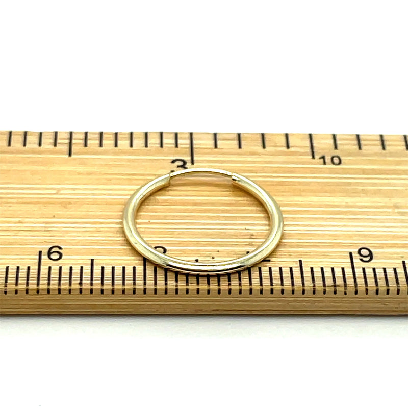 9ct Yellow Gold Ladies Plain Sleepers Earrings - 10mm to 66mm | Shop Online Sarraf Jewellers UK