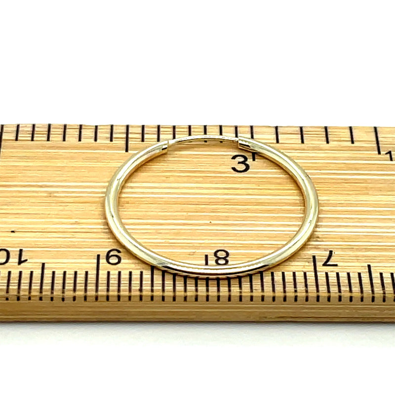 9ct Yellow Gold Ladies Plain Sleepers Earrings - 10mm to 66mm | Shop Online Sarraf Jewellers UK
