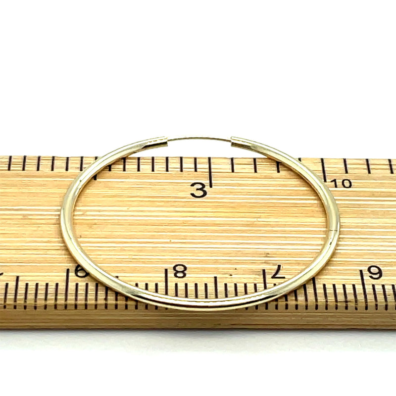 9ct Yellow Gold Ladies Plain Sleepers Earrings - 10mm to 66mm | Shop Online Sarraf Jewellers UK