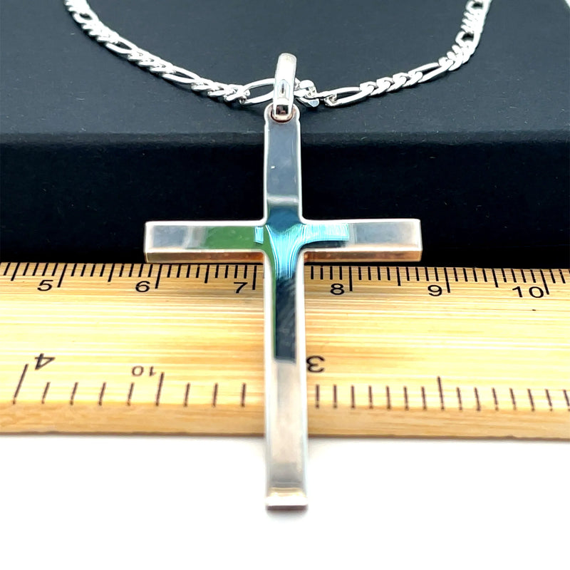 925 Sterling Silver Plain Flat Cross Pendant Small/ Medium/ Large/ X-Large | Shop Online Sarraf Jewellers UK