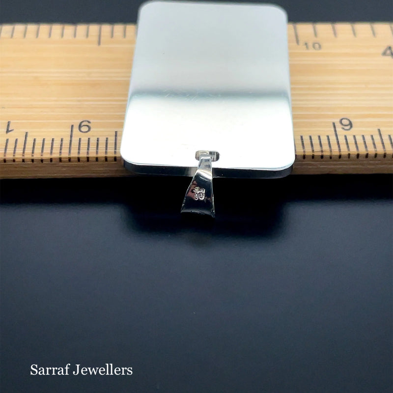 925 Sterling Silver Plain Engraveable Rectangle Tags - Small, Medium & Large | Shop Online Sarraf Jewellers UK