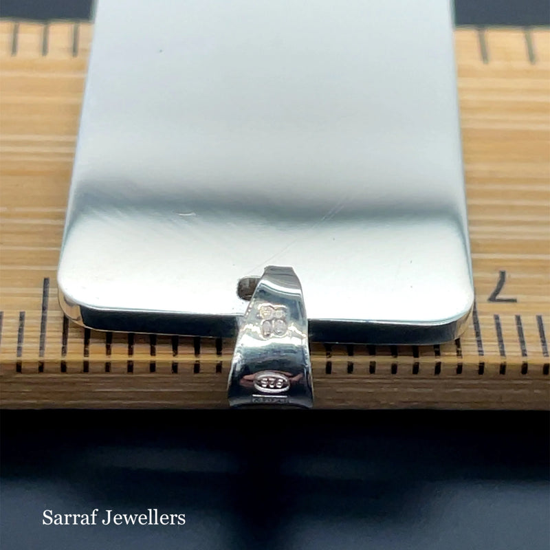 925 Sterling Silver Plain Engraveable Rectangle Tags - Small, Medium & Large | Shop Online Sarraf Jewellers UK