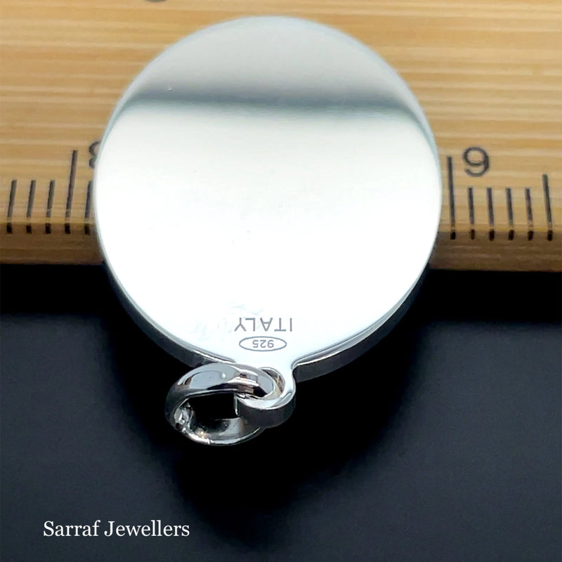 925 Sterling Silver Plain Engraveable Round Tags 12mm-15mm-18mm-20mm-22mm | Shop Online Sarraf Jewellers UK