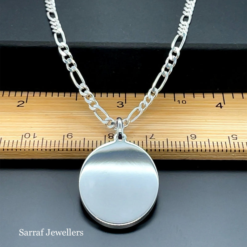925 Sterling Silver Plain Engraveable Oval Tags Medium & Large Size | Shop Online Sarraf Jewellers UK