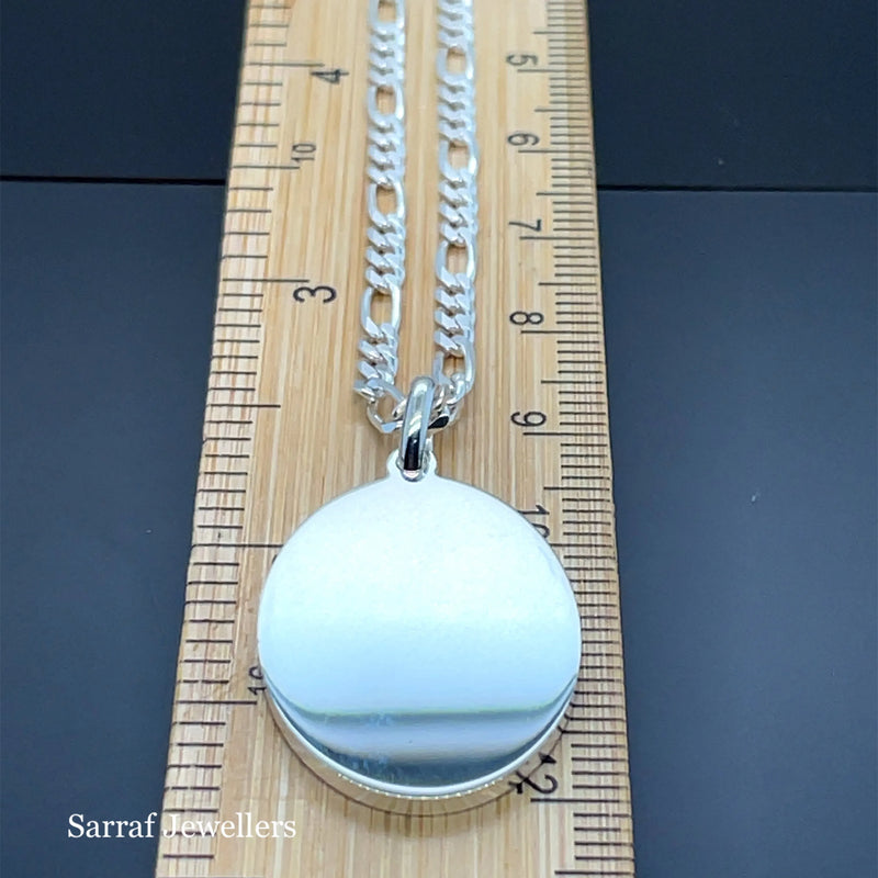 925 Sterling Silver Plain Engraveable Oval Tags Medium & Large Size | Shop Online Sarraf Jewellers UK