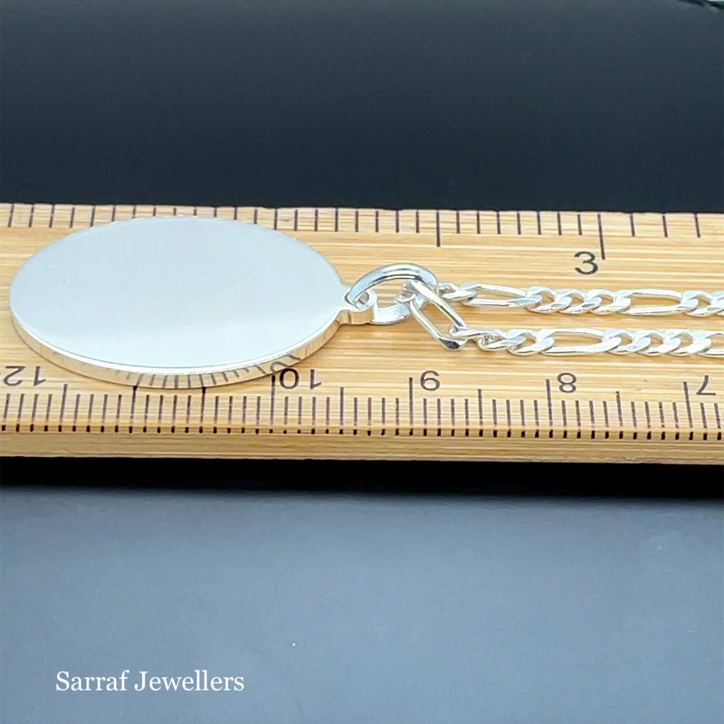 925 Sterling Silver Plain Engraveable Oval Tags Medium & Large Size | Shop Online Sarraf Jewellers UK