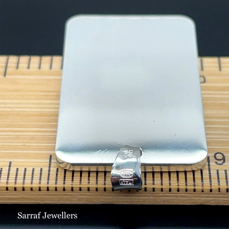 925 Sterling Silver Plain Engraveable Rectangle Tags - Small, Medium & Large | Shop Online Sarraf Jewellers UK