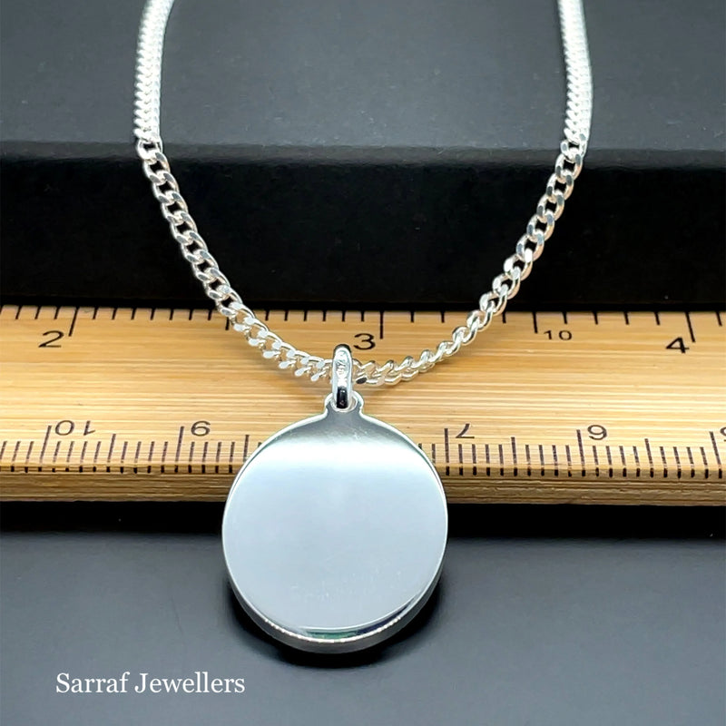 925 Sterling Silver Plain Engraveable Oval Tags Medium & Large Size | Shop Online Sarraf Jewellers UK