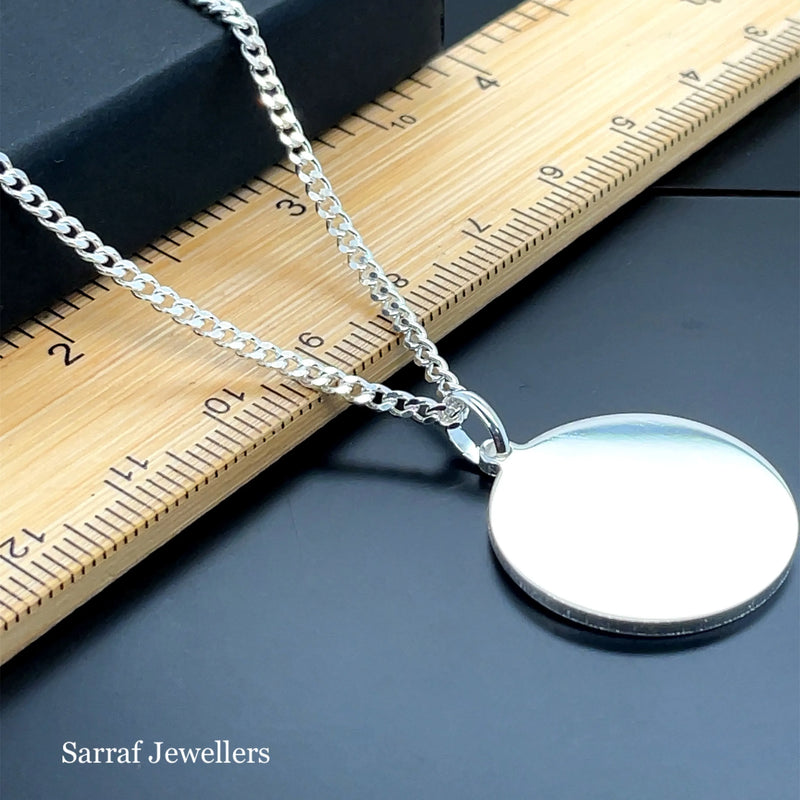 925 Sterling Silver Plain Engraveable Round Tags 12mm-15mm-18mm-20mm-22mm | Shop Online Sarraf Jewellers UK