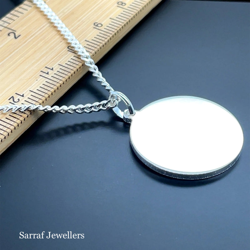925 Sterling Silver Plain Engraveable Round Tags 12mm-15mm-18mm-20mm-22mm | Shop Online Sarraf Jewellers UK