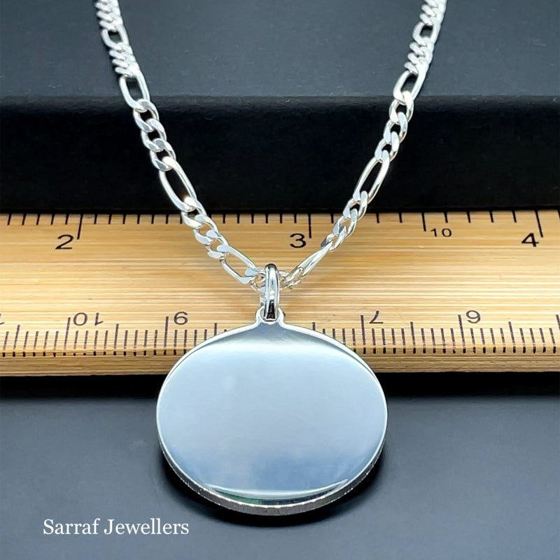 925 Sterling Silver Plain Engraveable Round Tags 12mm-15mm-18mm-20mm-22mm | Shop Online Sarraf Jewellers UK