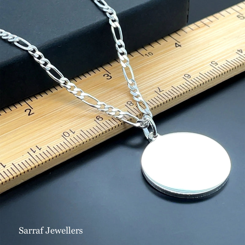 925 Sterling Silver Plain Engraveable Round Tags 12mm-15mm-18mm-20mm-22mm | Shop Online Sarraf Jewellers UK