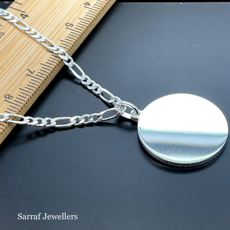 925 Sterling Silver Plain Engraveable Round Tags 12mm-15mm-18mm-20mm-22mm | Shop Online Sarraf Jewellers UK