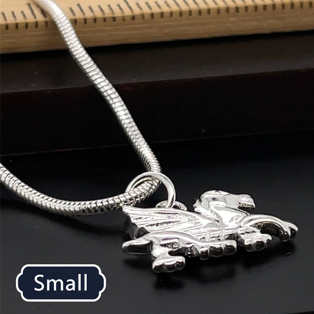 925 Sterling Silver Welsh Dragon Pendant with chain