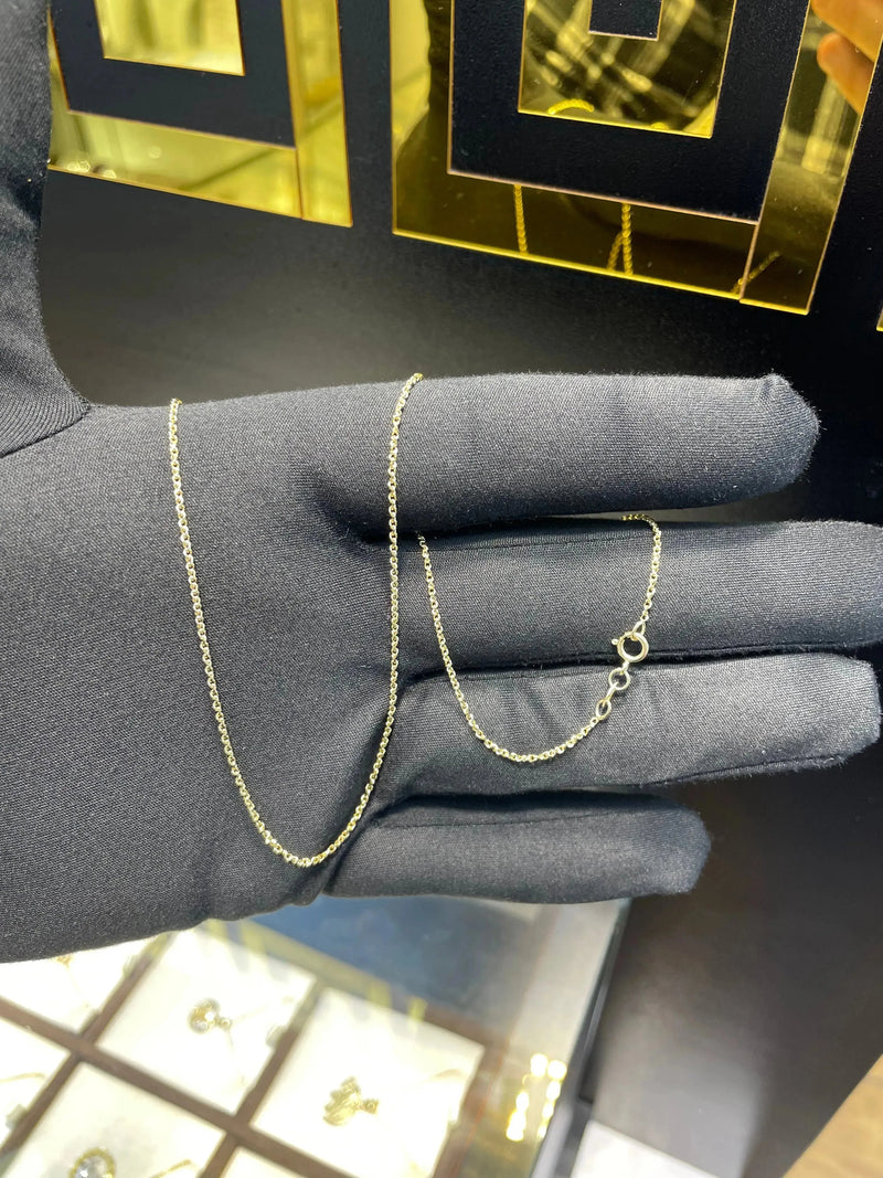9ct Gold Single Link Diamond Cut Wheat Chain | Shop Online Sarraf Jewellers UK - Sarraf Jewellers