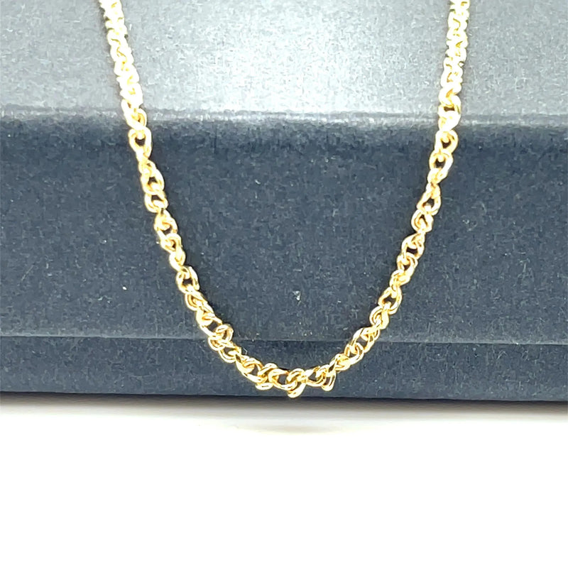 9ct Gold Single Link Diamond Cut Wheat Chain | Shop Online Sarraf Jewellers UK - Sarraf Jewellers