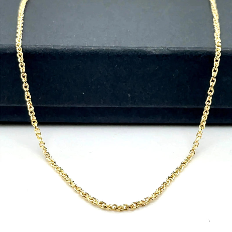 9ct Gold Single Link Diamond Cut Wheat Chain | Shop Online Sarraf Jewellers UK - Sarraf Jewellers