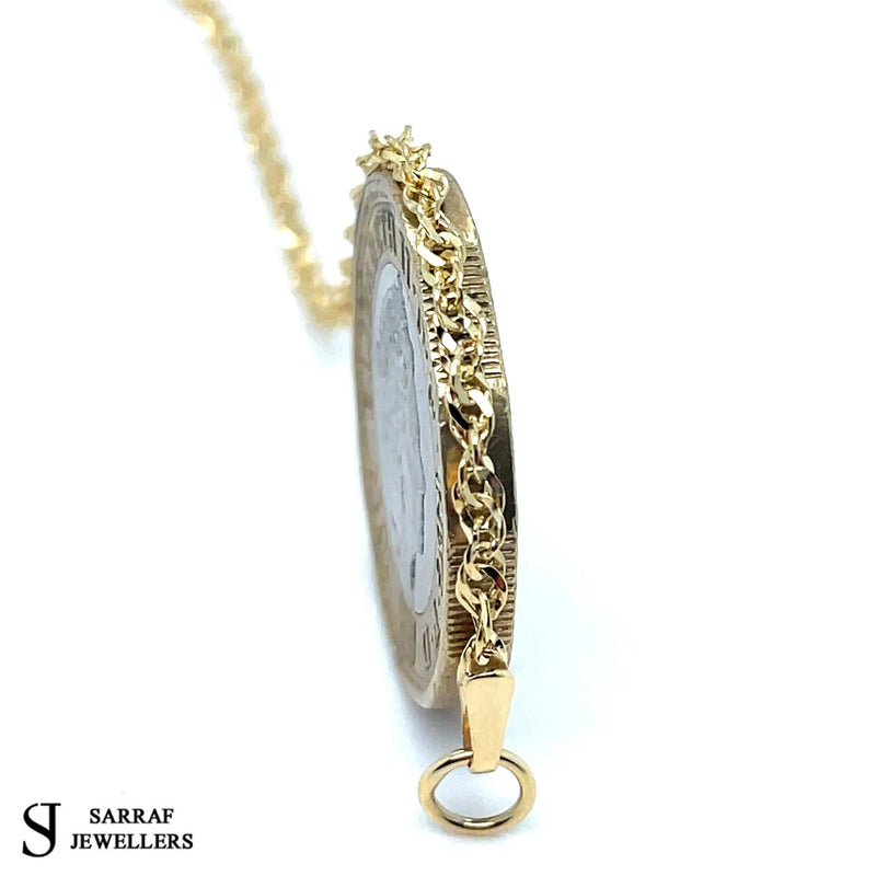 9ct Yellow & White Gold Singapore Chain | Shop Online Sarraf Jewellers UK - Sarraf Jewellers
