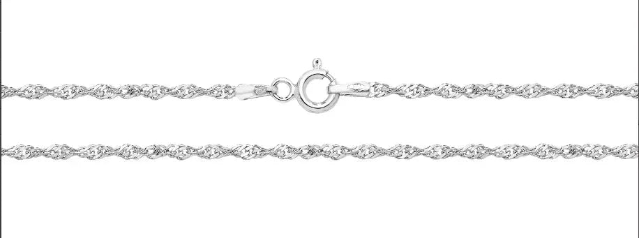 9ct Yellow White Gold Singapore Chain 2mm Sarraf Jewellers UK